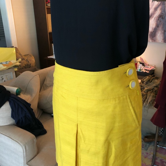 J Crew yellow linen skirt size 4 - Picture 4 of 8